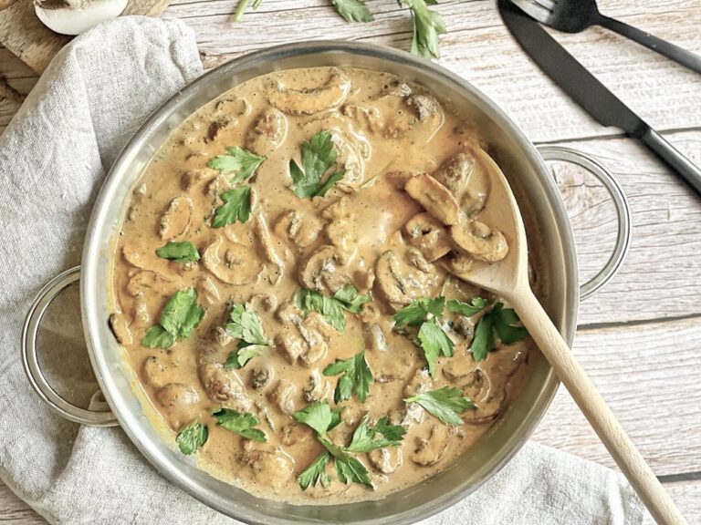 Vegane Rahmchampignons - Cremig &amp; einfach