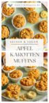 Vegane Apfel-Karotten-Muffins auf einem Teller-Pin.